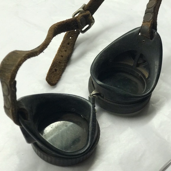 Vintage Black steampunk desert sand goggles festival costume pilot sunglasses